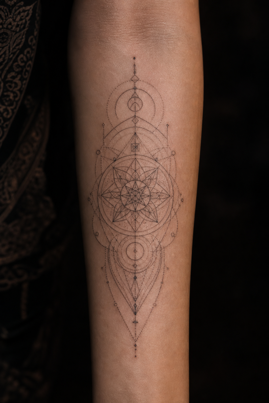Single needle geometric tattoo